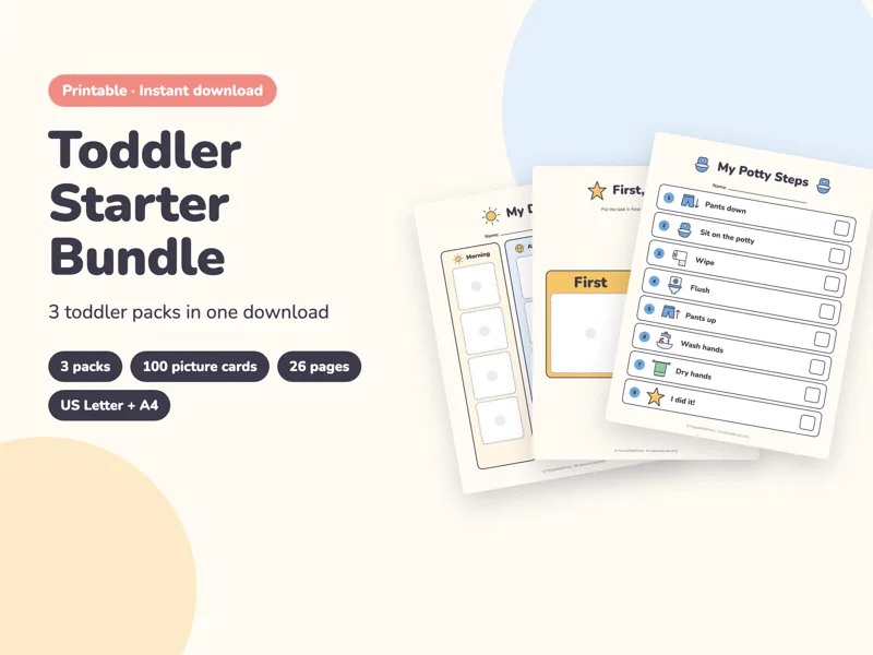 Toddler Starter Bundle: printable PDF preview